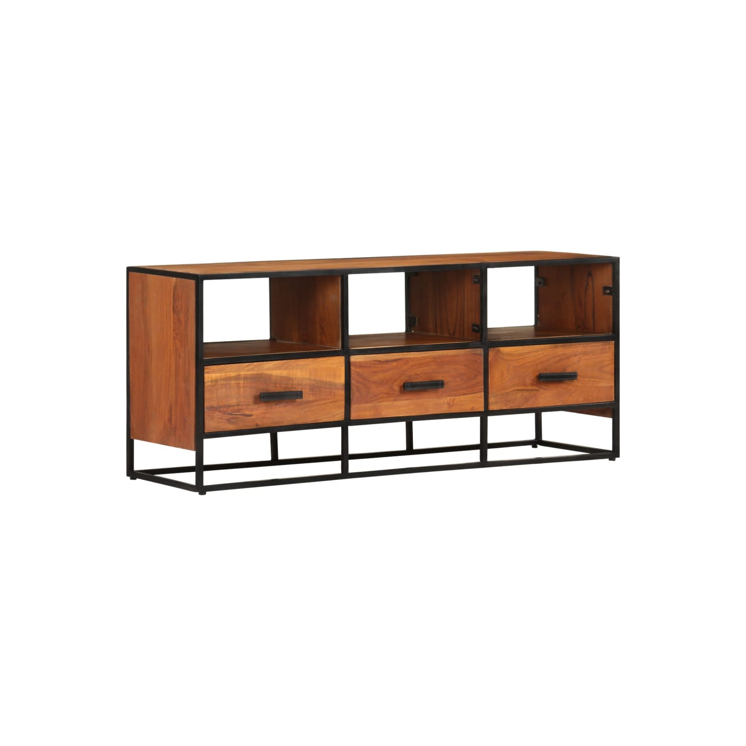 vidaXL TV Cabinet 43.3"x11.8"x17.7" Solid Acacia Wood