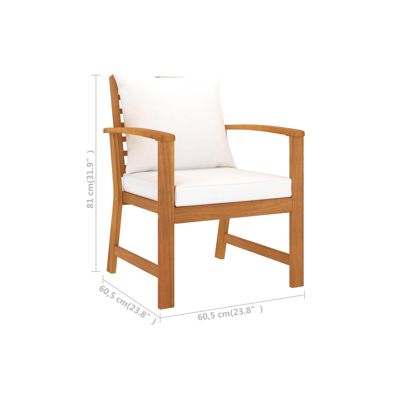 vidaXL 5 Piece Garden Lounge Set with Cushion Solid Acacia Wood