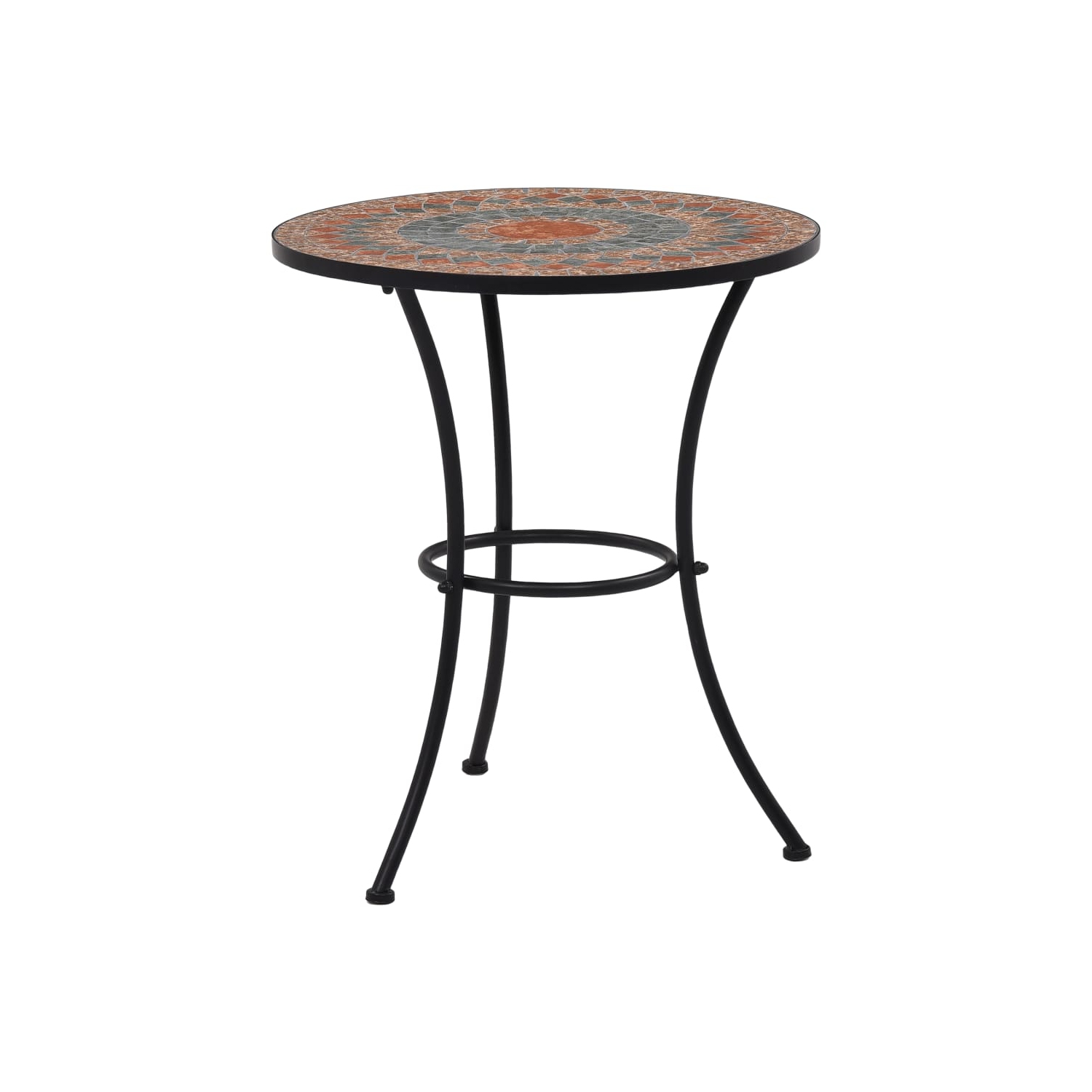 Table bistro à motif de mosaïque orange/gris de 23.6 po en céramique VidaXL