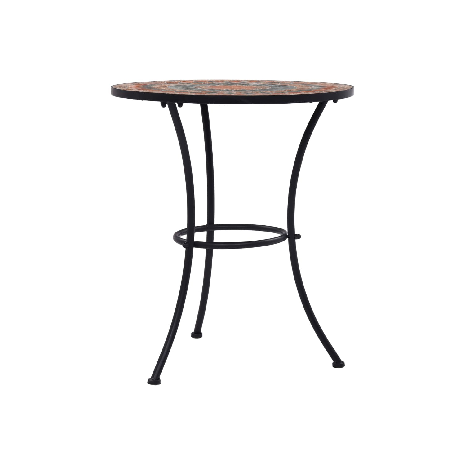 Table bistro à motif de mosaïque orange/gris de 23.6 po en céramique VidaXL