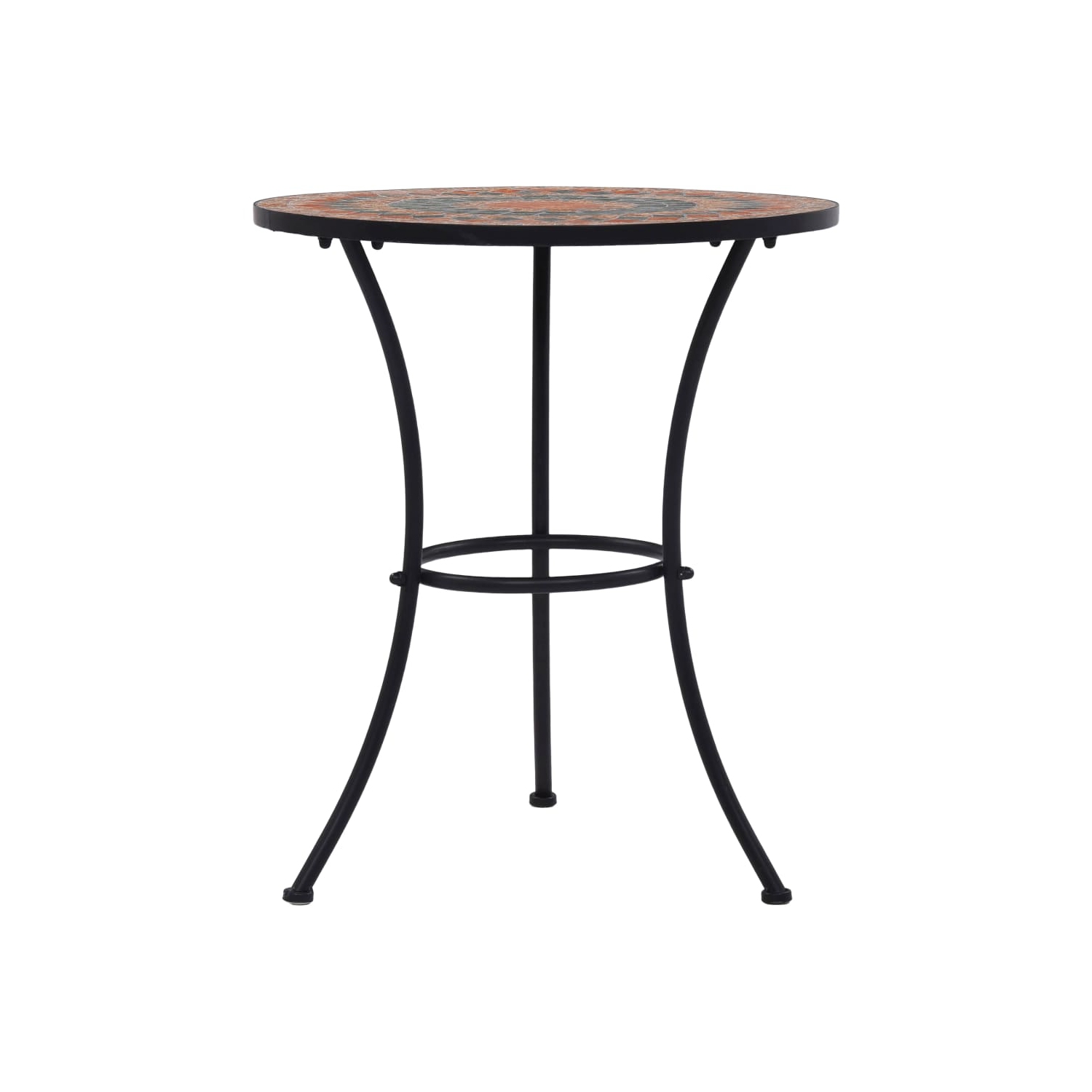 Table bistro à motif de mosaïque orange/gris de 23.6 po en céramique VidaXL