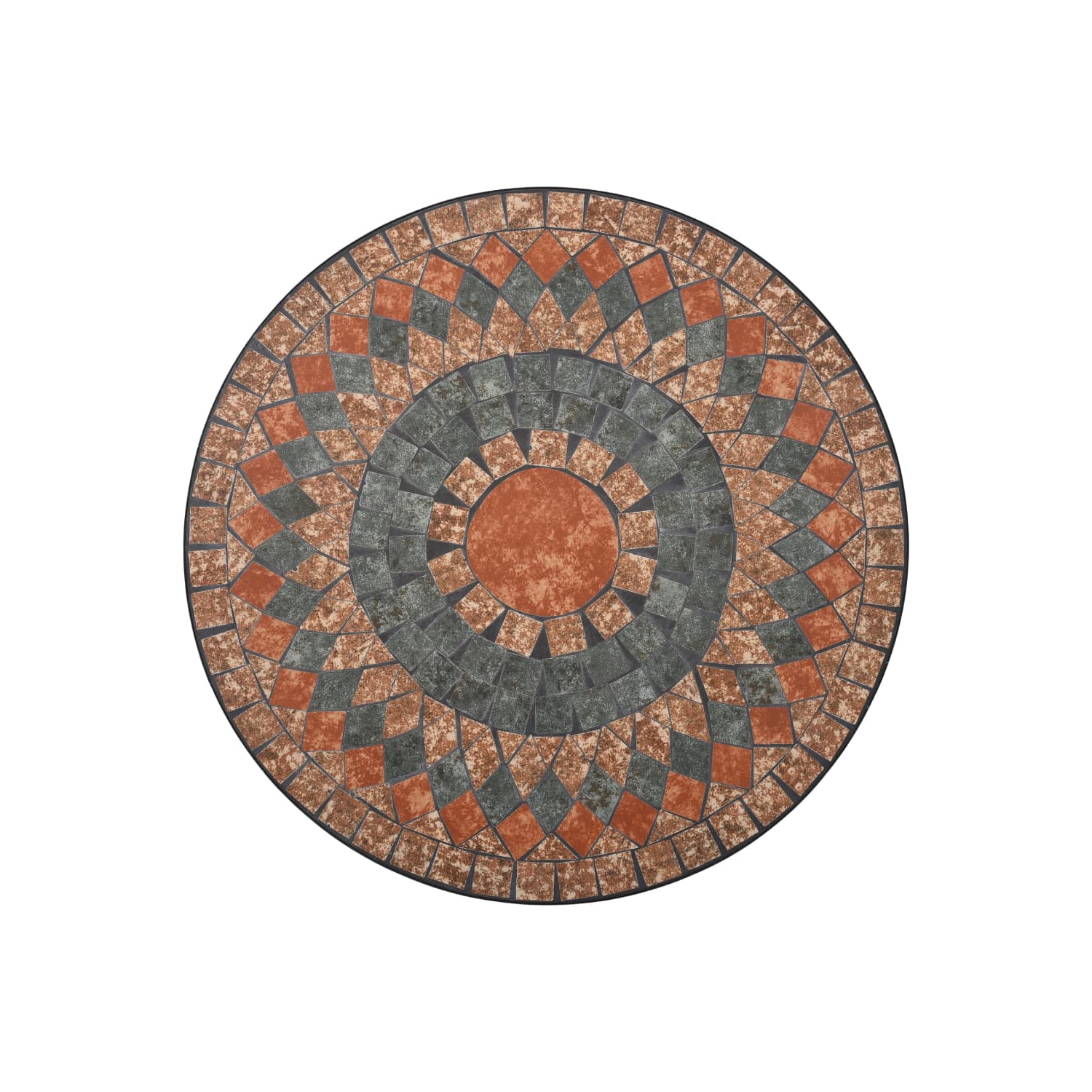 Table bistro à motif de mosaïque orange/gris de 23.6 po en céramique VidaXL