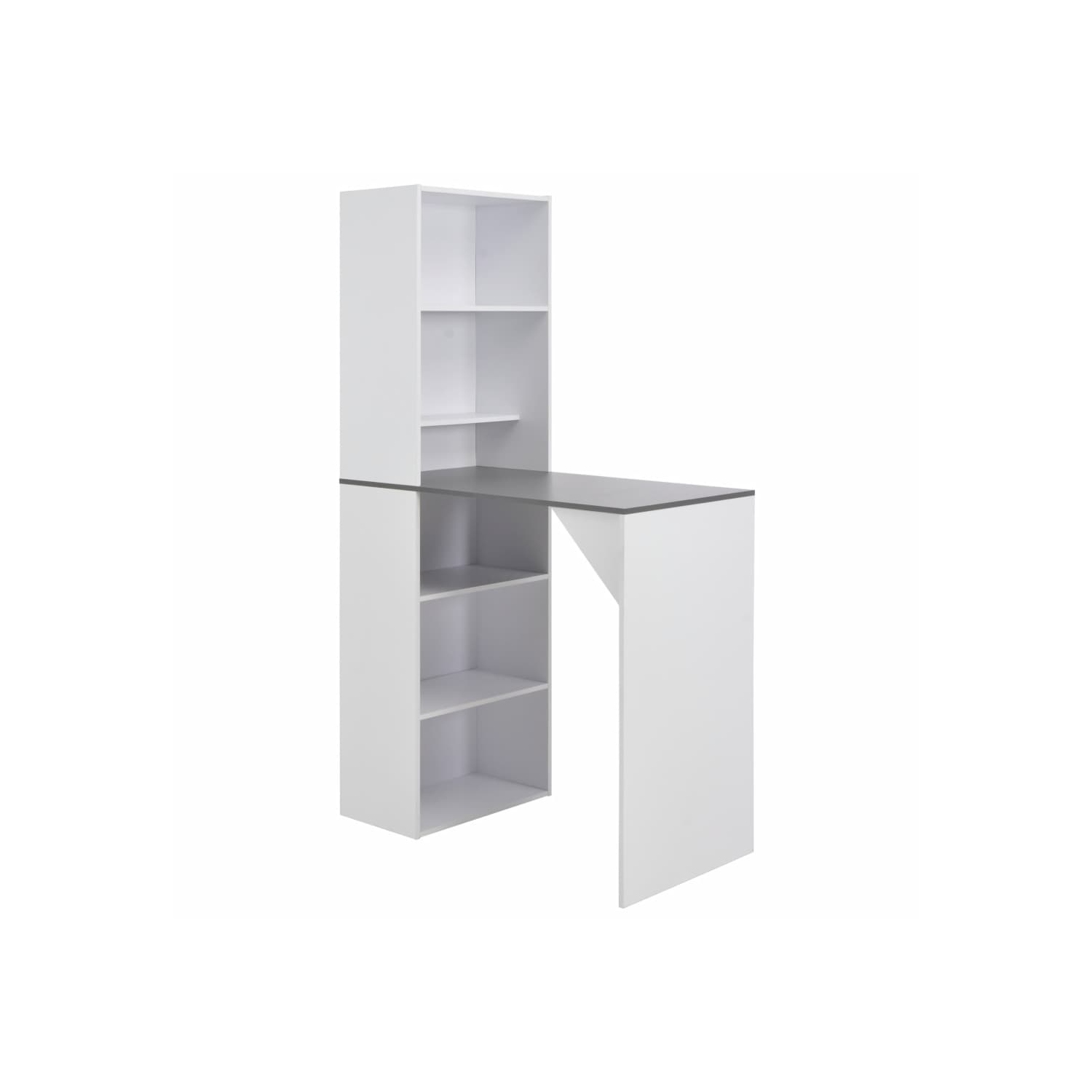vidaXL Bar Table with Cabinet White 45.28"x23.23"x78.74"