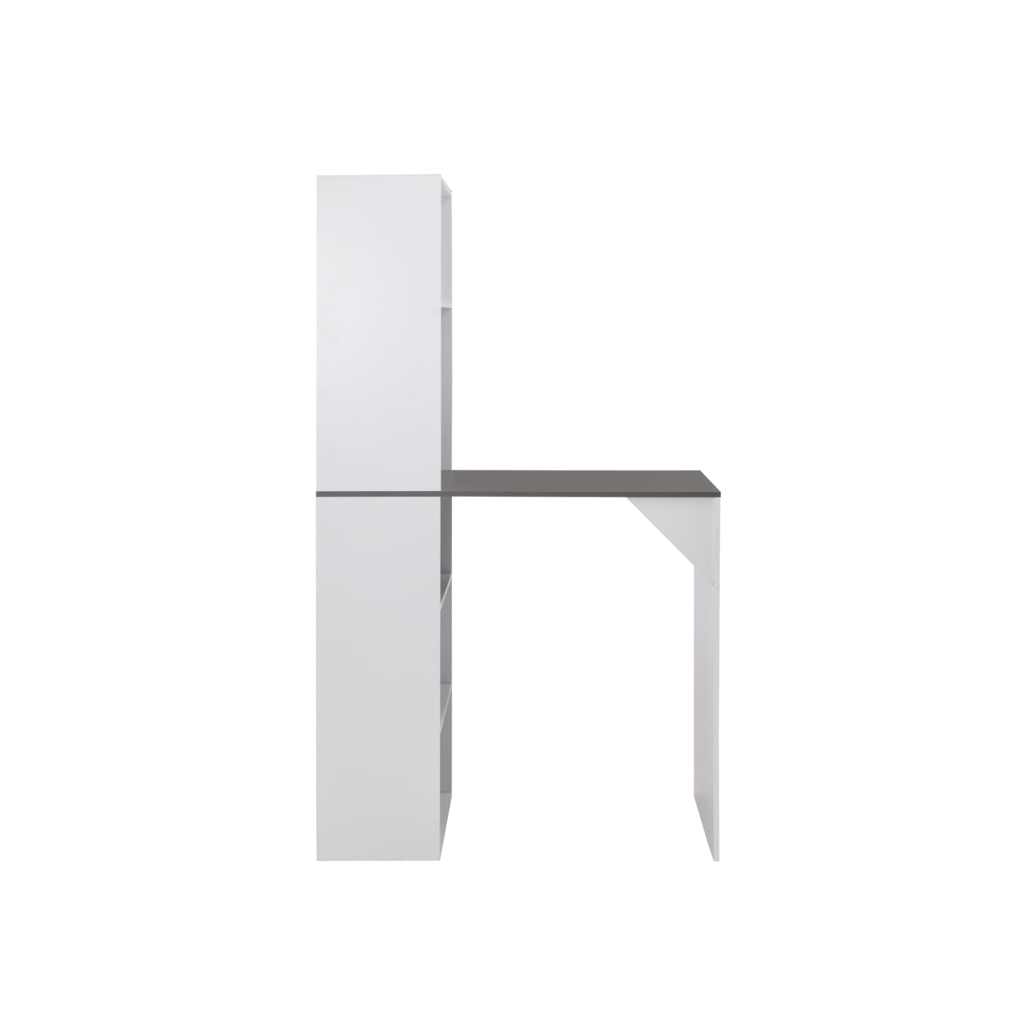 vidaXL Bar Table with Cabinet White 45.28"x23.23"x78.74"
