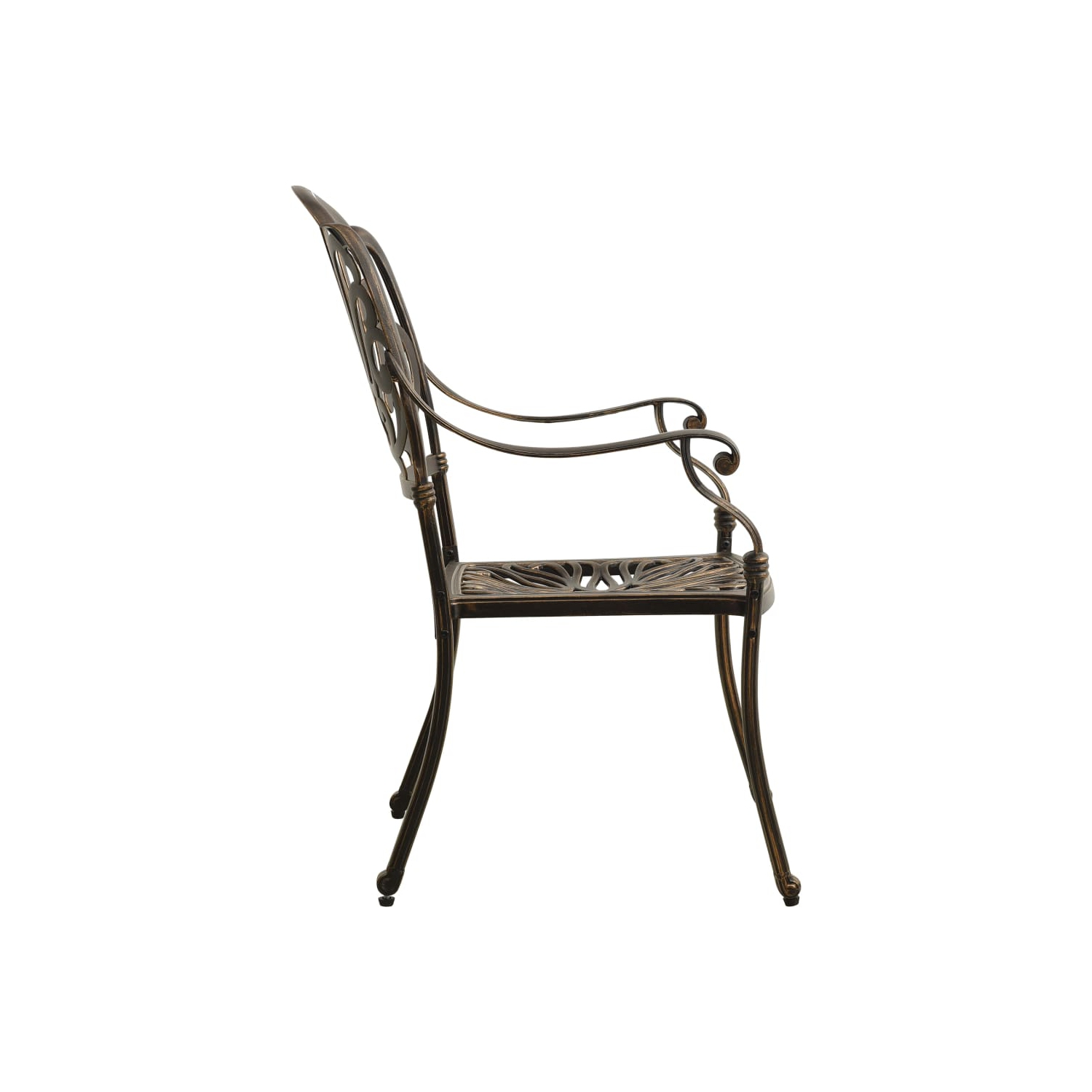 vidaXL Patio Chairs 2 pcs Cast Aluminum Bronze