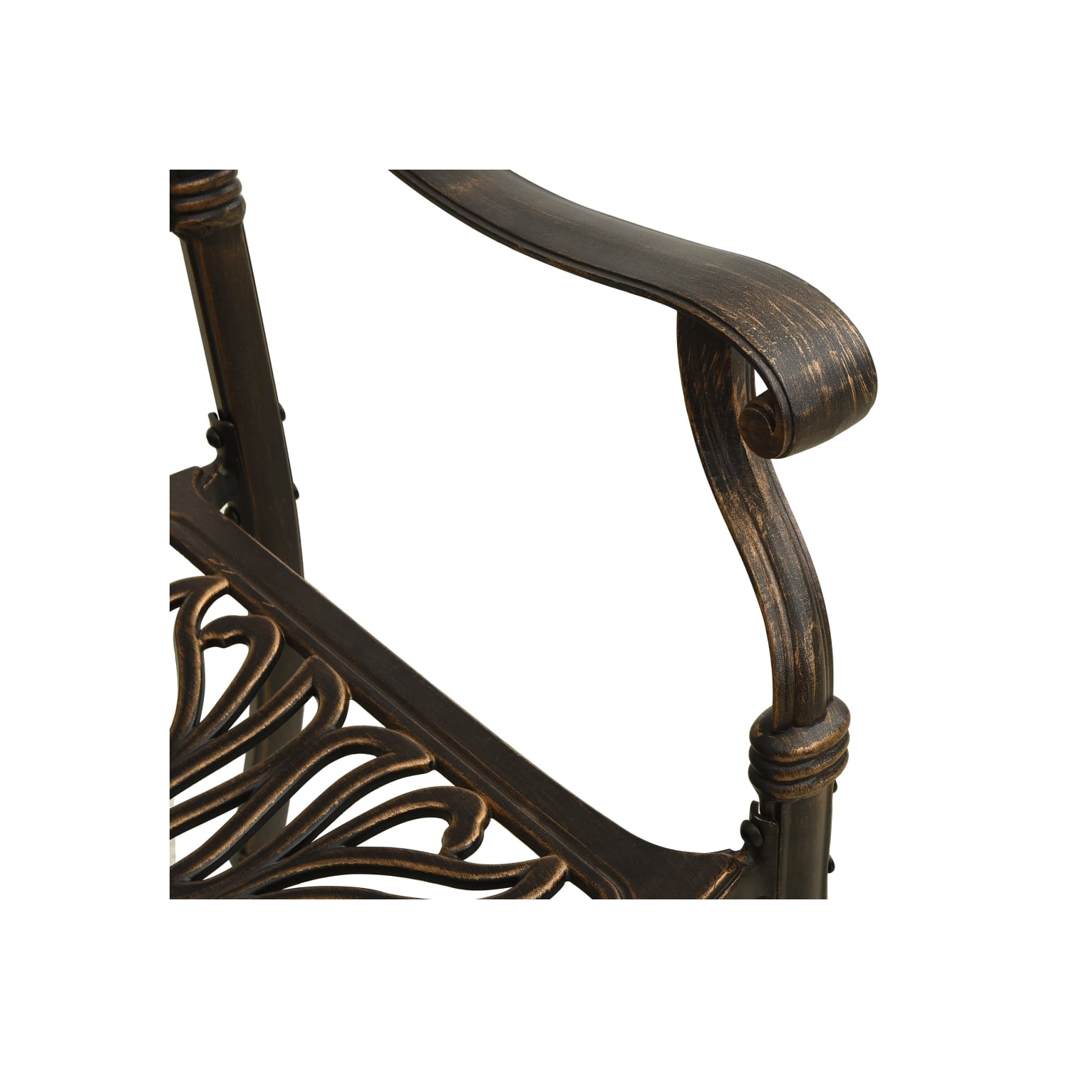 vidaXL Patio Chairs 2 pcs Cast Aluminum Bronze