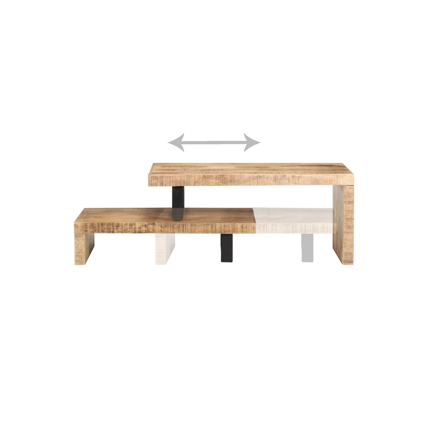 vidaXL 2 Piece Coffee Table Set Solid Mango Wood