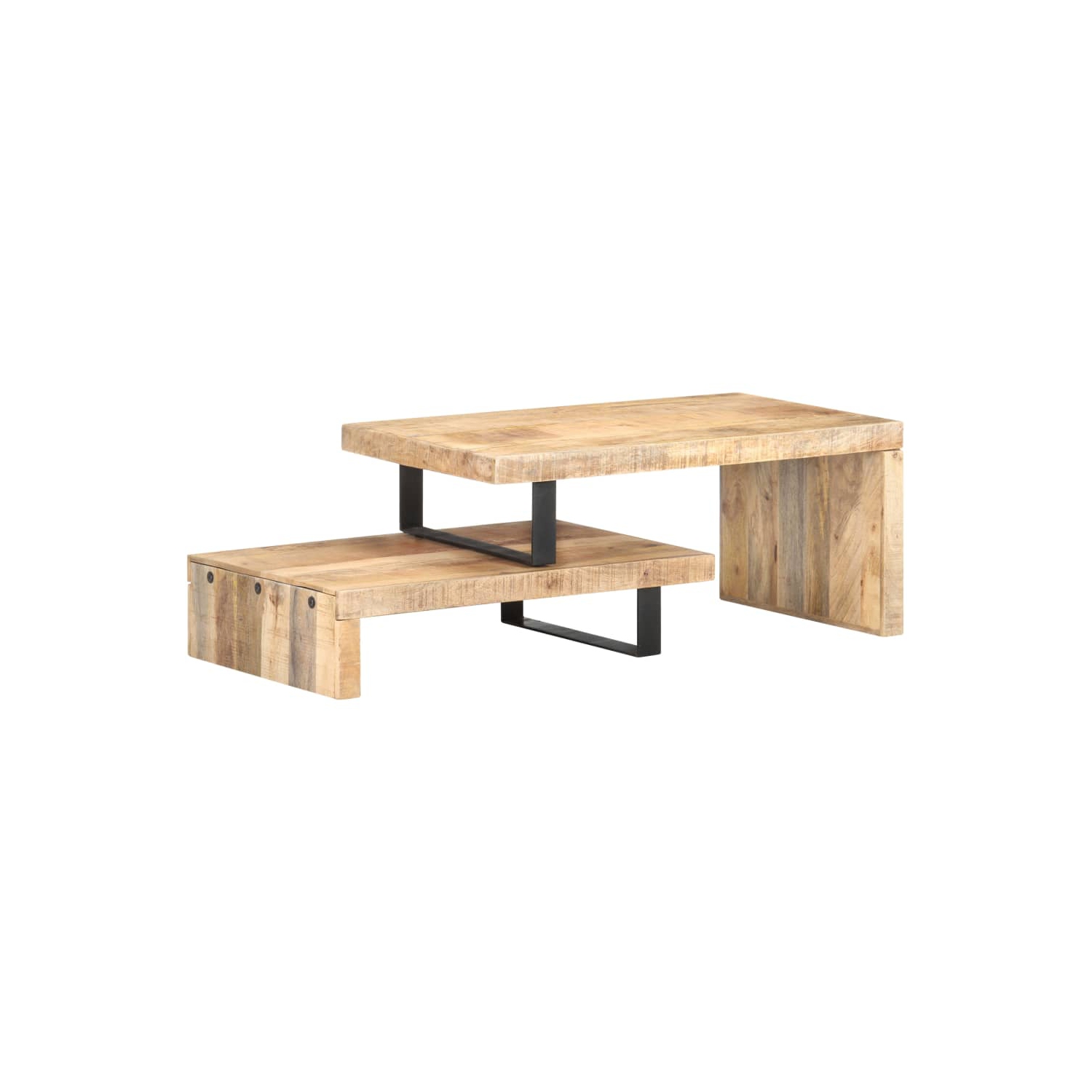 vidaXL 2 Piece Coffee Table Set Solid Mango Wood
