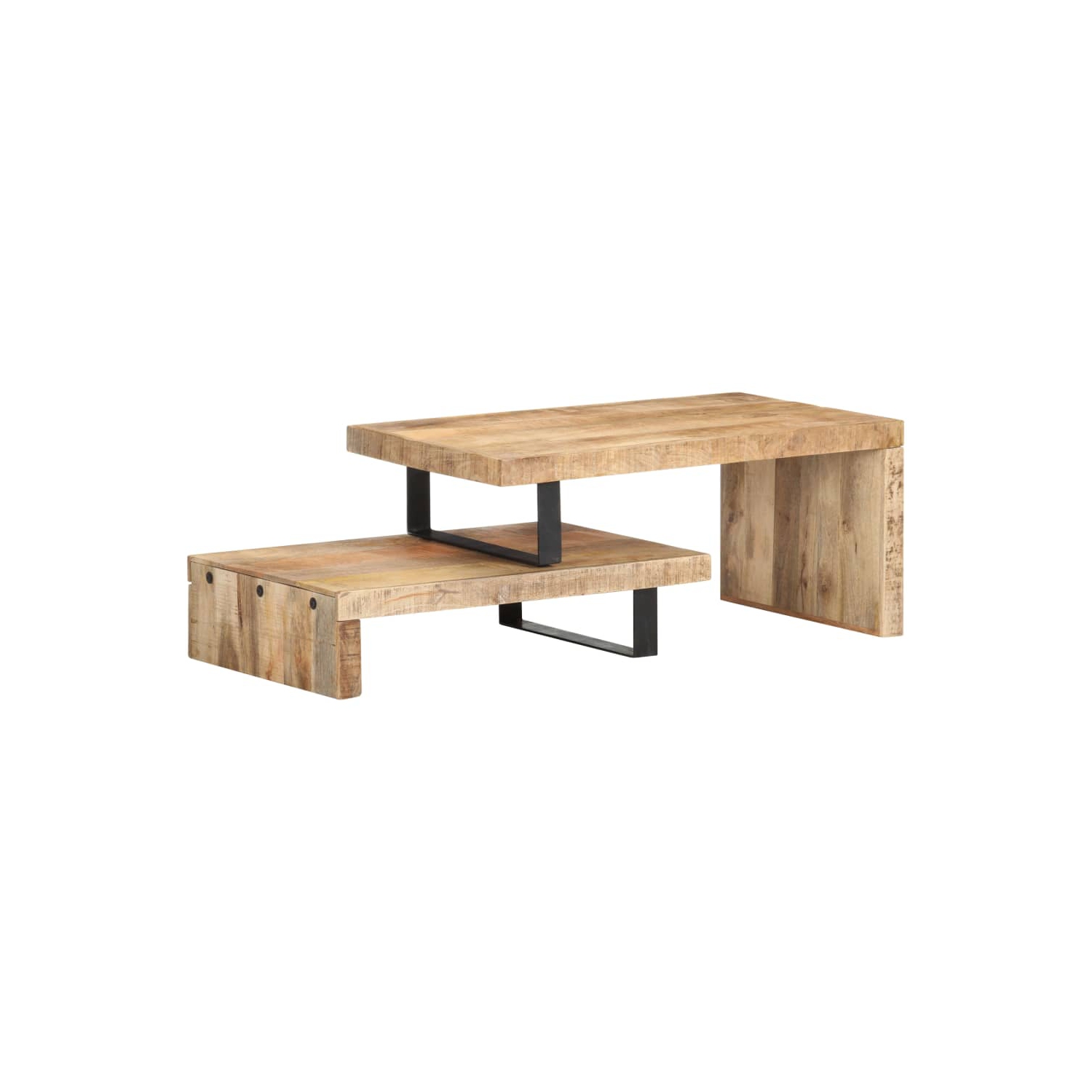 vidaXL 2 Piece Coffee Table Set Solid Mango Wood