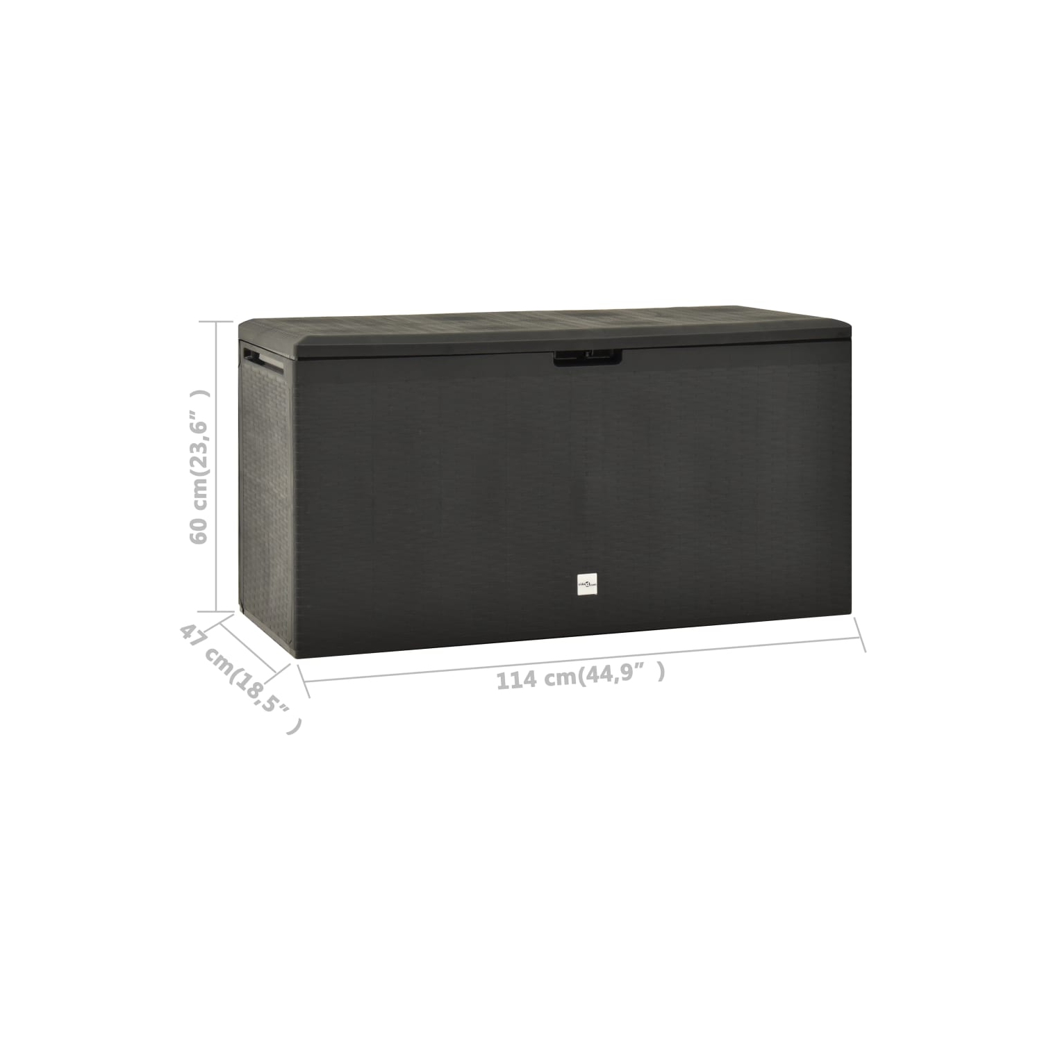 vidaXL Patio Storage Box Anthracite 44.9"x18.5"x23.6"