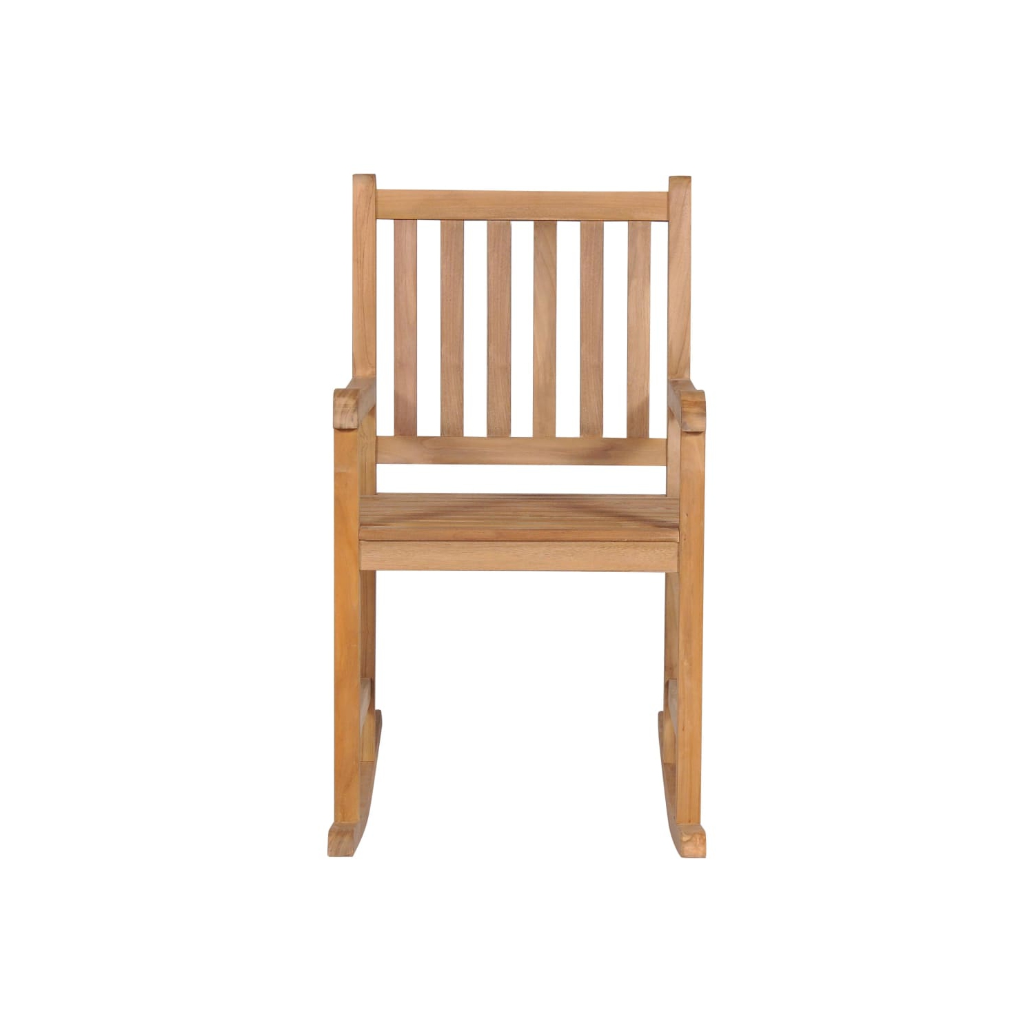 vidaXL Rocking Chair with Gray Cushion Solid Teak Wood