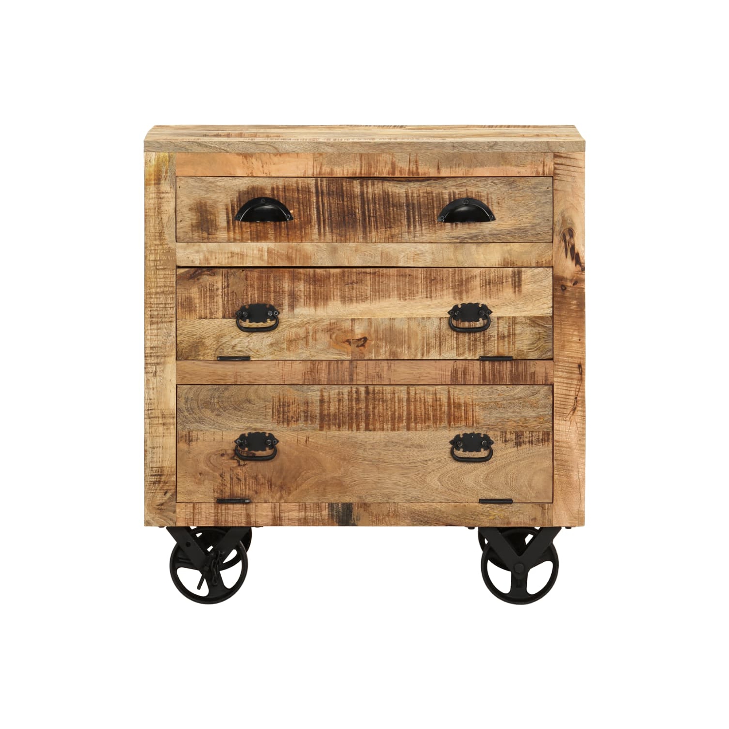 vidaXL Side Cabinet with Wheel 27.6"x15.7"x29.5" Solid Mango Wood