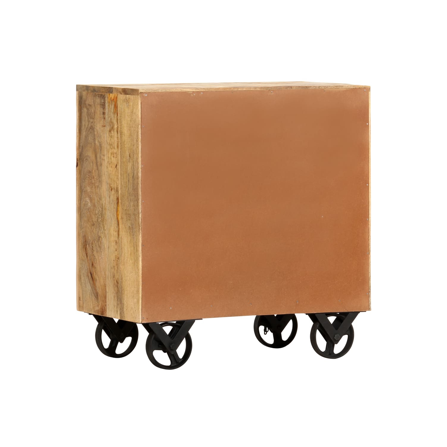 vidaXL Side Cabinet with Wheel 27.6"x15.7"x29.5" Solid Mango Wood