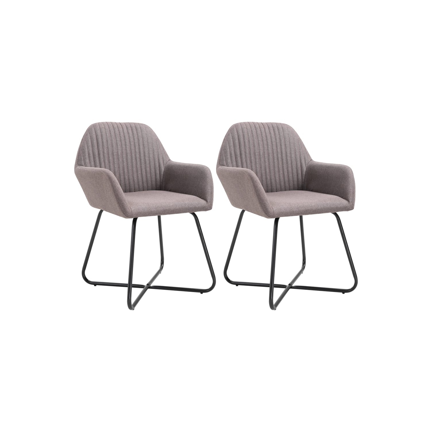 vidaXL Dining Chairs 2 pcs Taupe Fabric