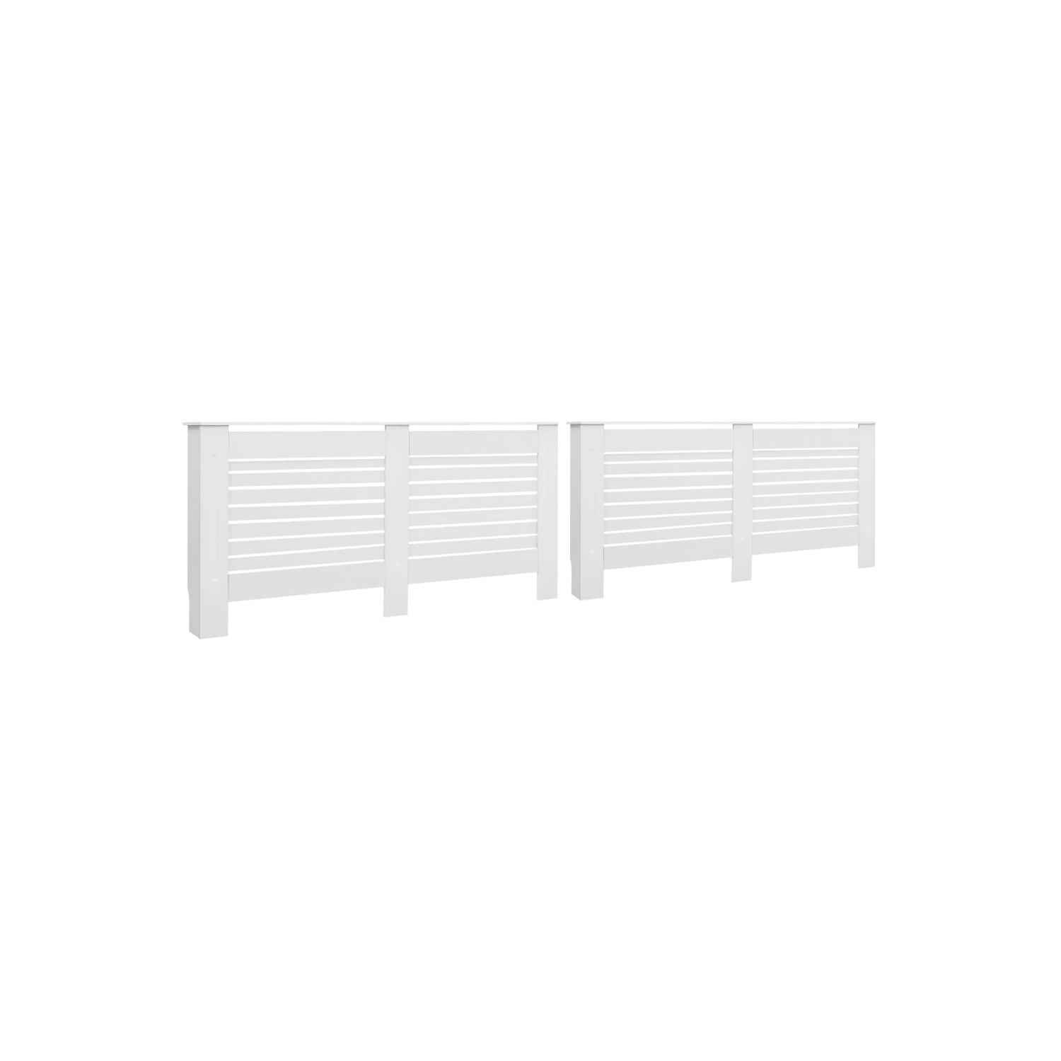 Couvercles de radiateur VidaXL 2 pièces, blanc, 67.7 x 7,5 x 32.1 po, en MDF