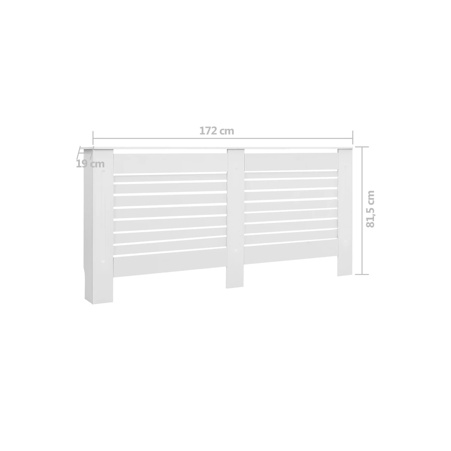 Couvercles de radiateur VidaXL 2 pièces, blanc, 67.7 x 7,5 x 32.1 po, en MDF