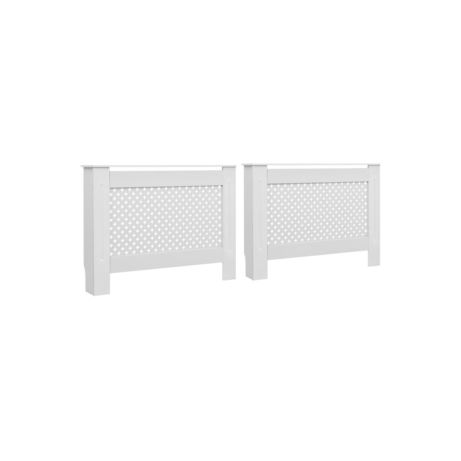 Couvercles de radiateur VidaXL 2 pièces, blanc, 44.1 x 7,5 x 32.1 po, en MDF