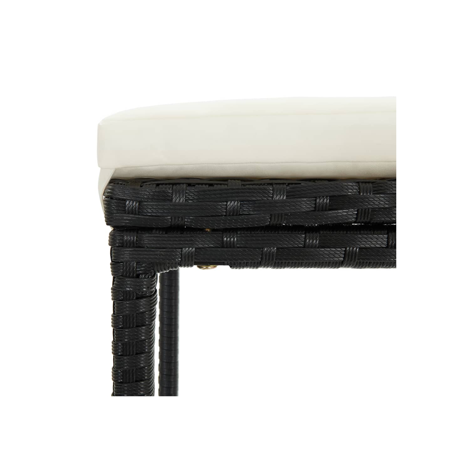 vidaXL Bar Stools with Cushions 2 pcs Black Poly Rattan