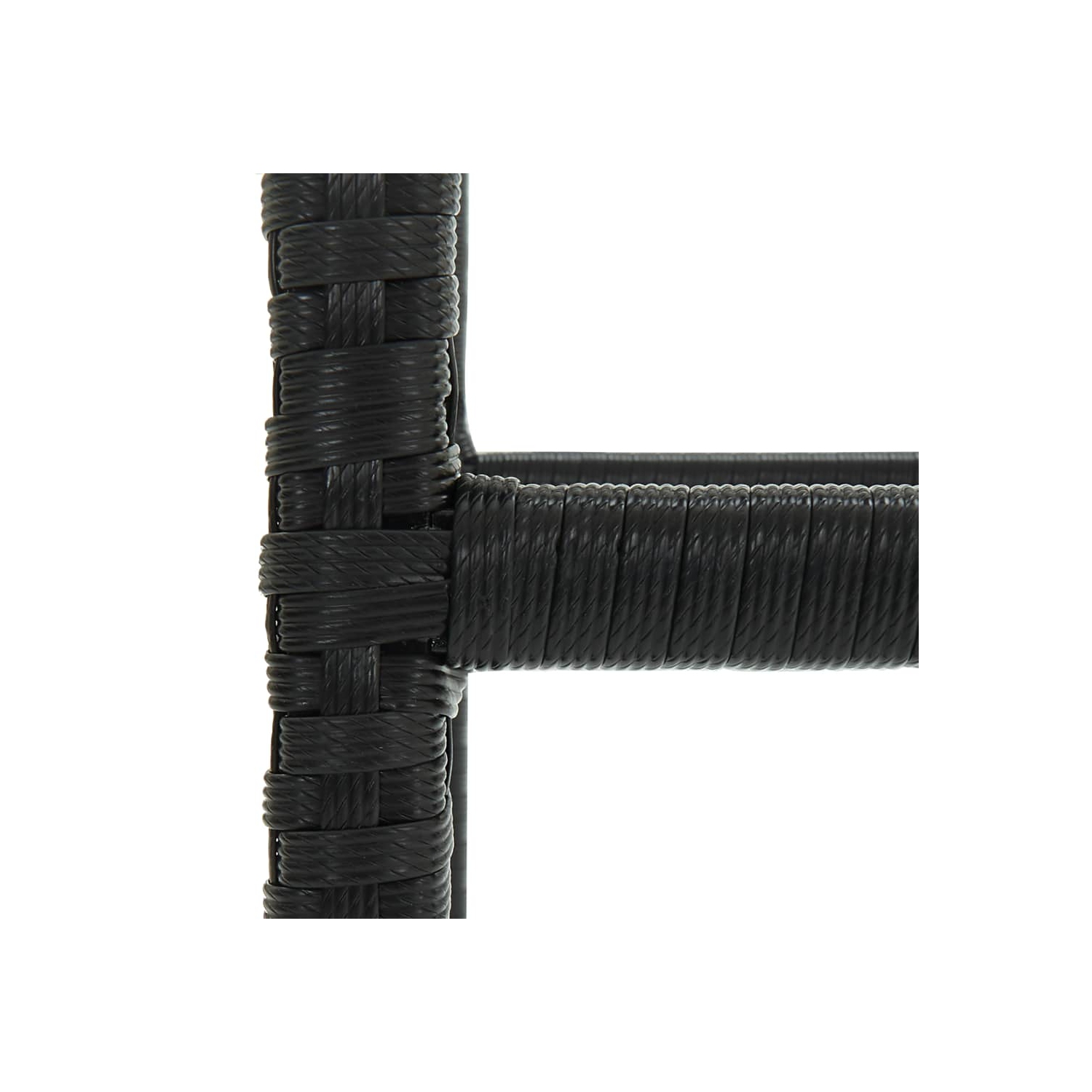 vidaXL Bar Stools with Cushions 2 pcs Black Poly Rattan