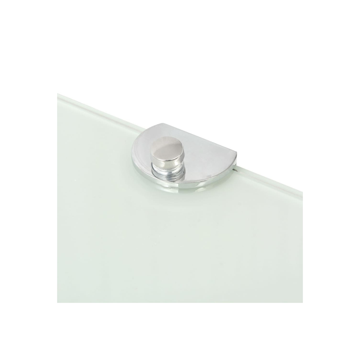 2 tablettes en coin VidaXL avec supports en verre chromés de 9.8 x 9,8 po