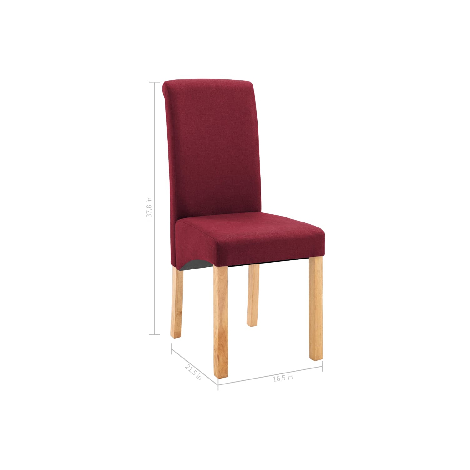 vidaXL Dining Chairs 4 pcs Red Fabric