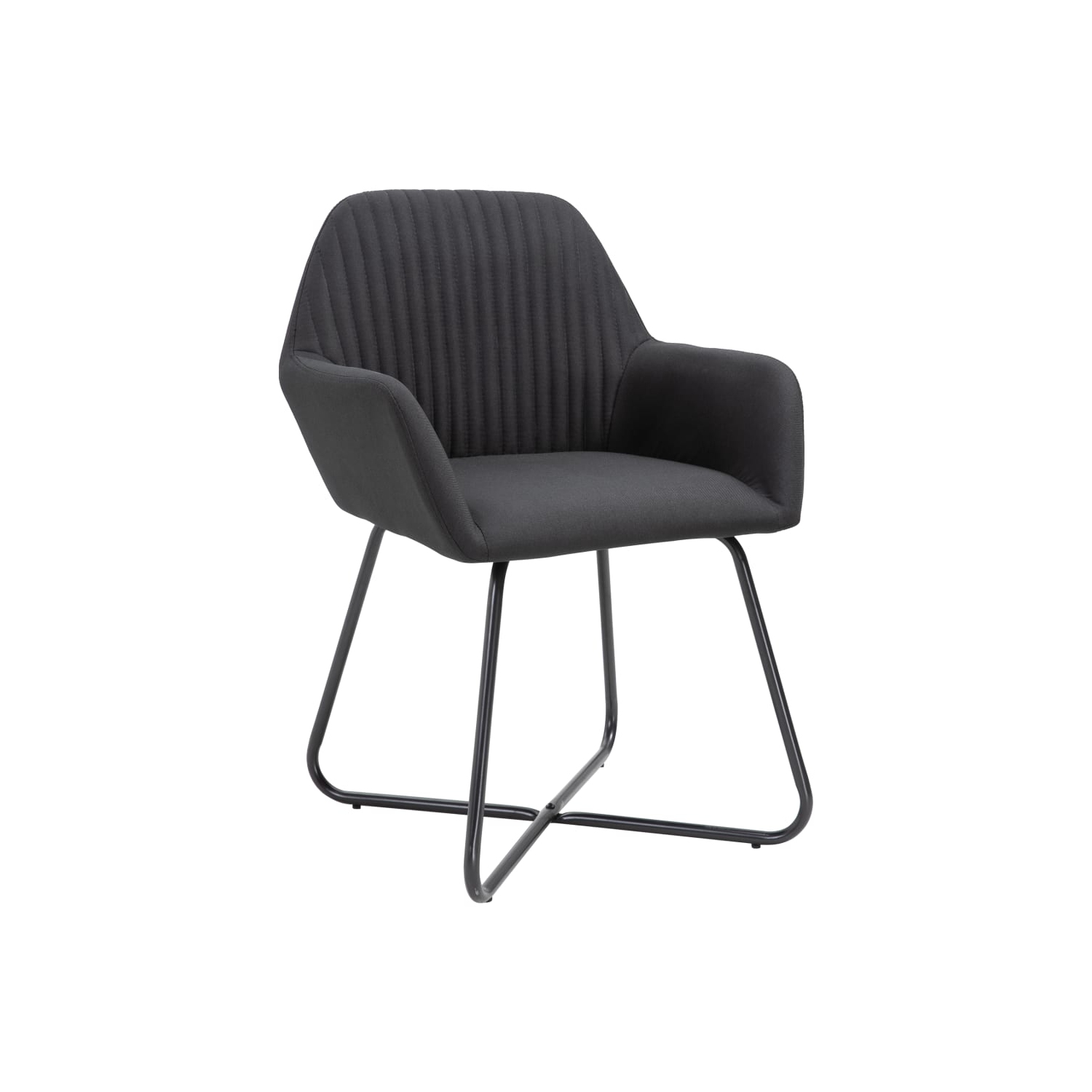 vidaXL Dining Chairs 2 pcs Black Fabric