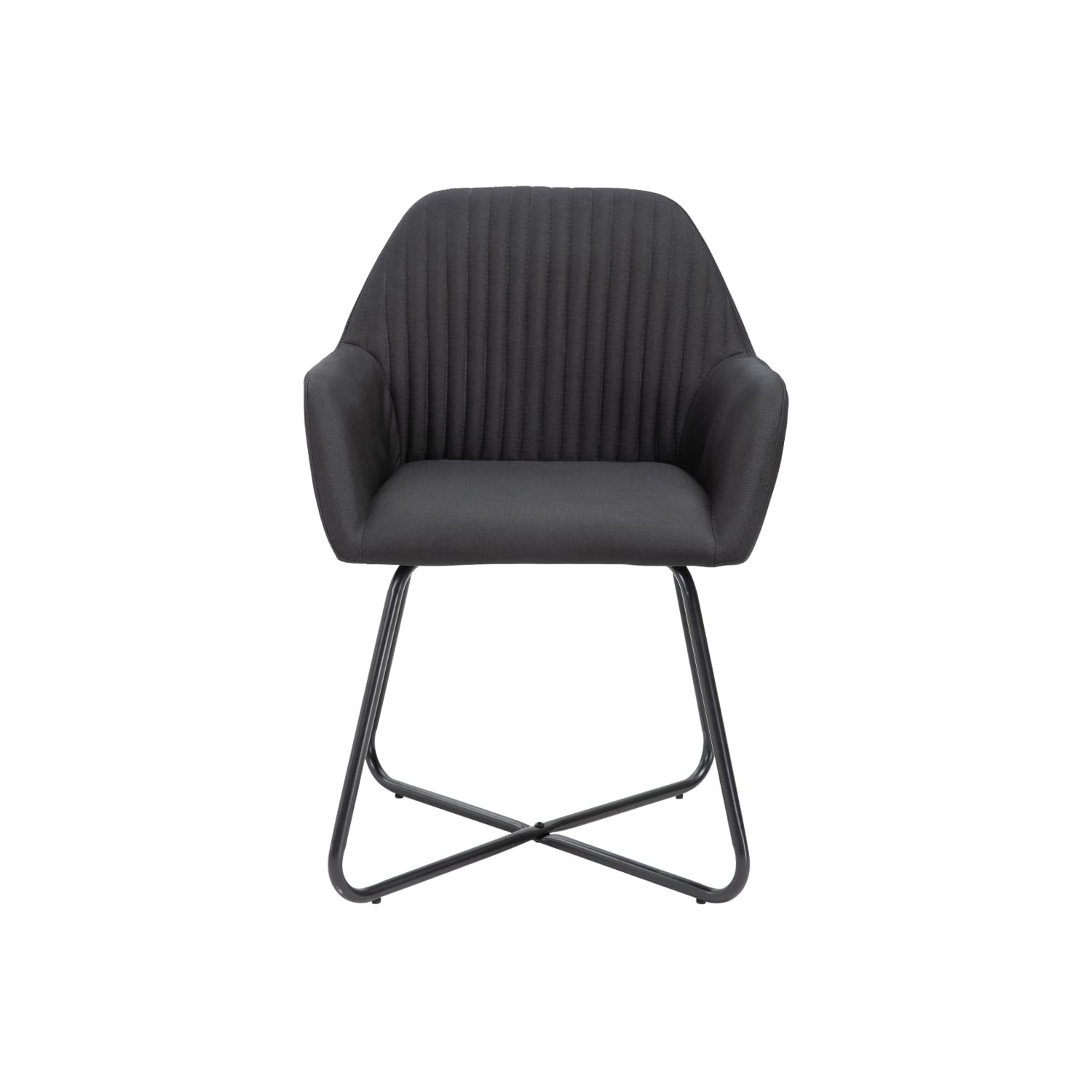 vidaXL Dining Chairs 2 pcs Black Fabric