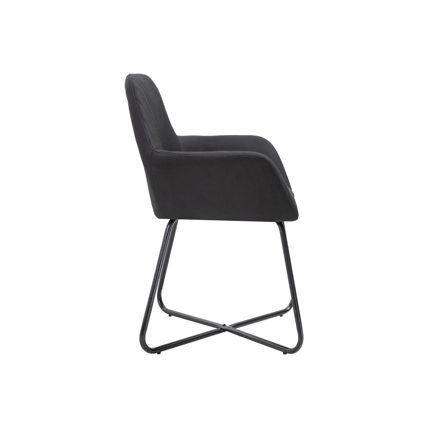 vidaXL Dining Chairs 2 pcs Black Fabric