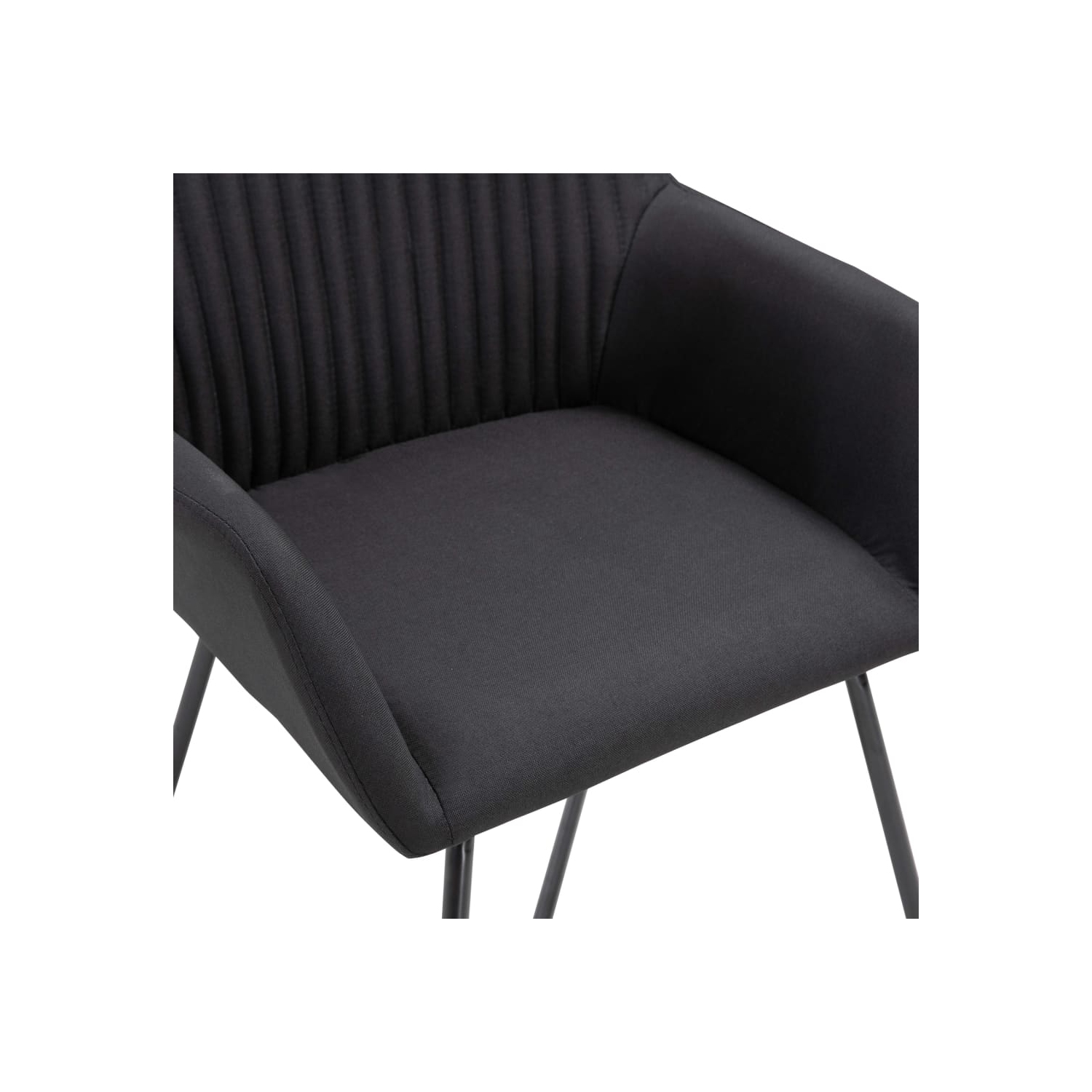 vidaXL Dining Chairs 2 pcs Black Fabric