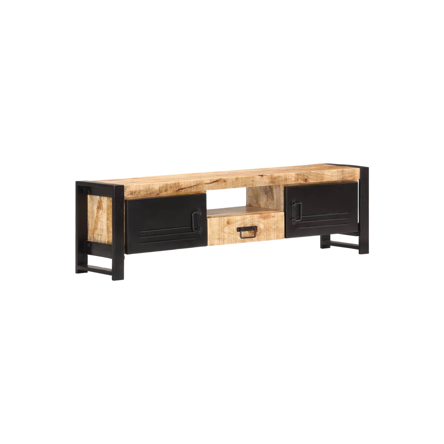 vidaXL TV Cabinet 55.1"x11.8"x15.7" Rough Mango Wood