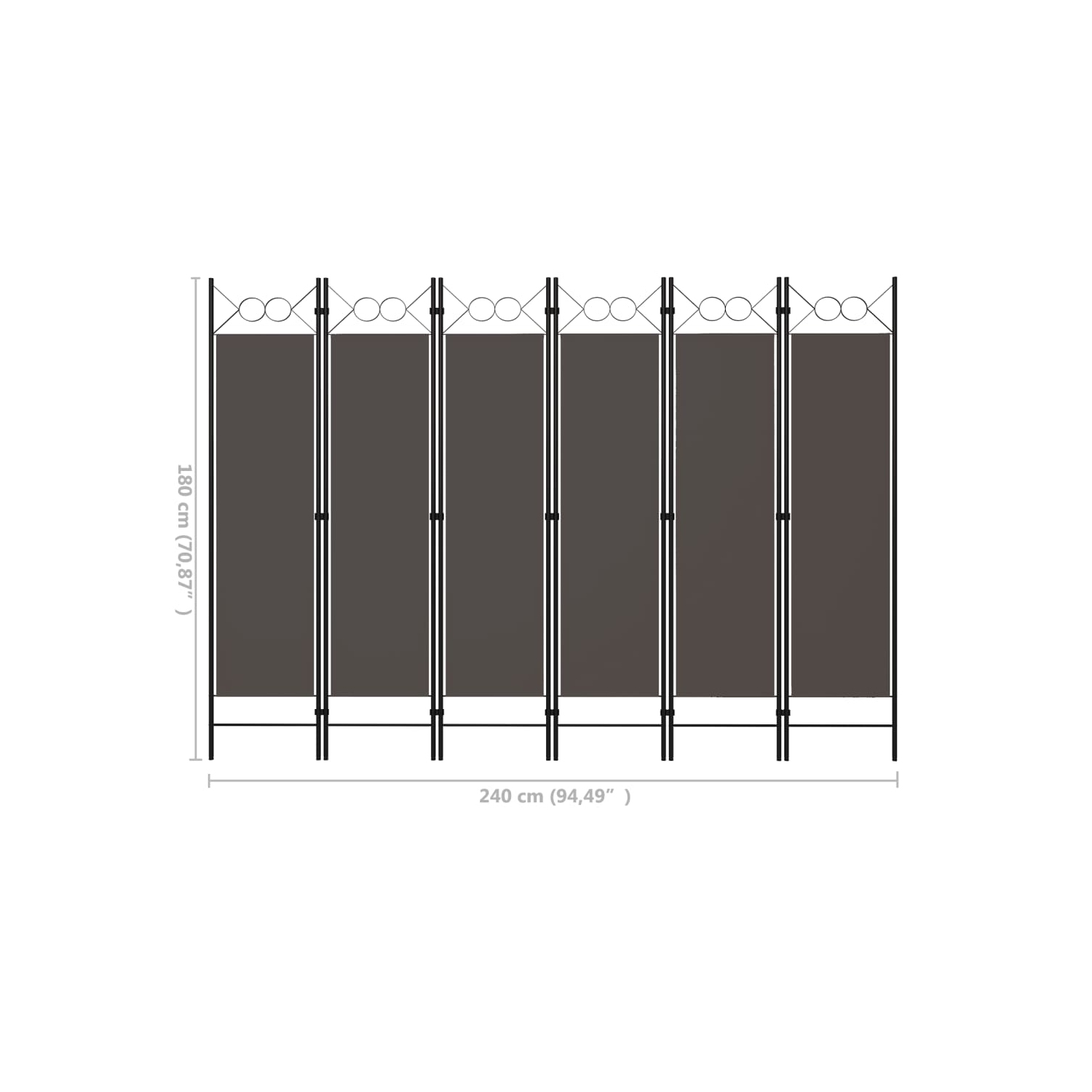 vidaXL 6-Panel Room Divider Anthracite 94.5"x70.9"