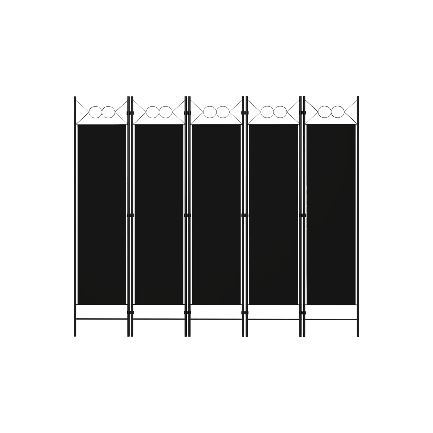 vidaXL 5-Panel Room Divider Black 78.7"x70.9"
