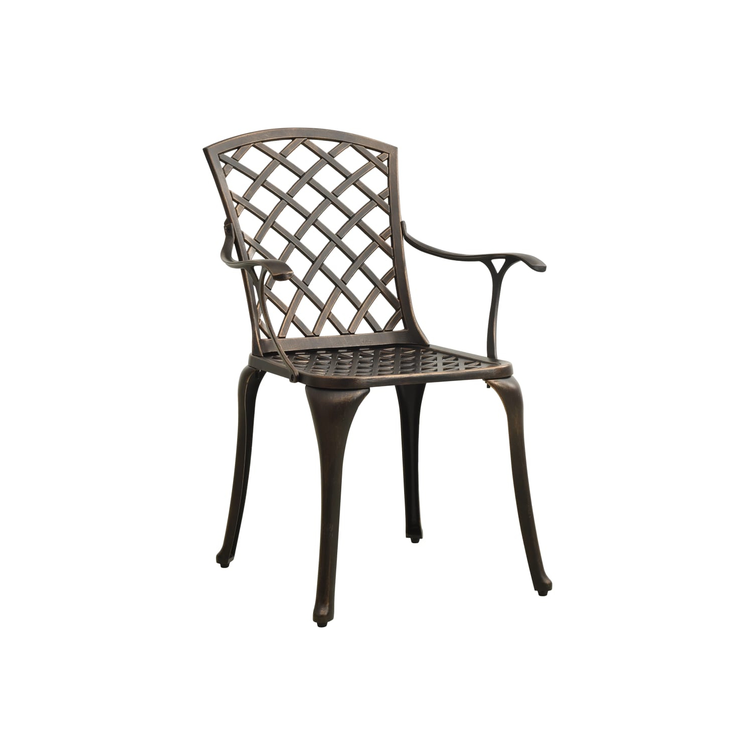 vidaXL Patio Chairs 2 pcs Cast Aluminum Bronze