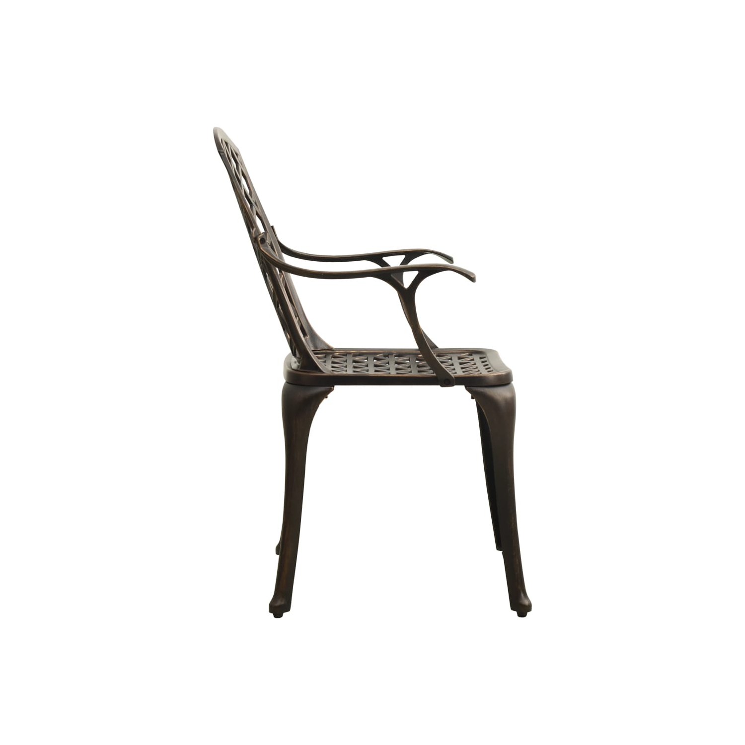 vidaXL Patio Chairs 2 pcs Cast Aluminum Bronze
