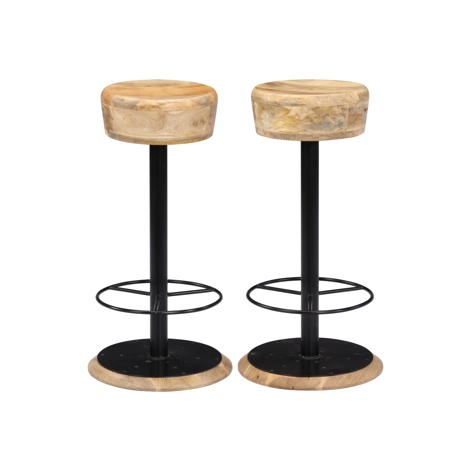vidaXL Bar Stools 2 pcs Solid Mango Wood