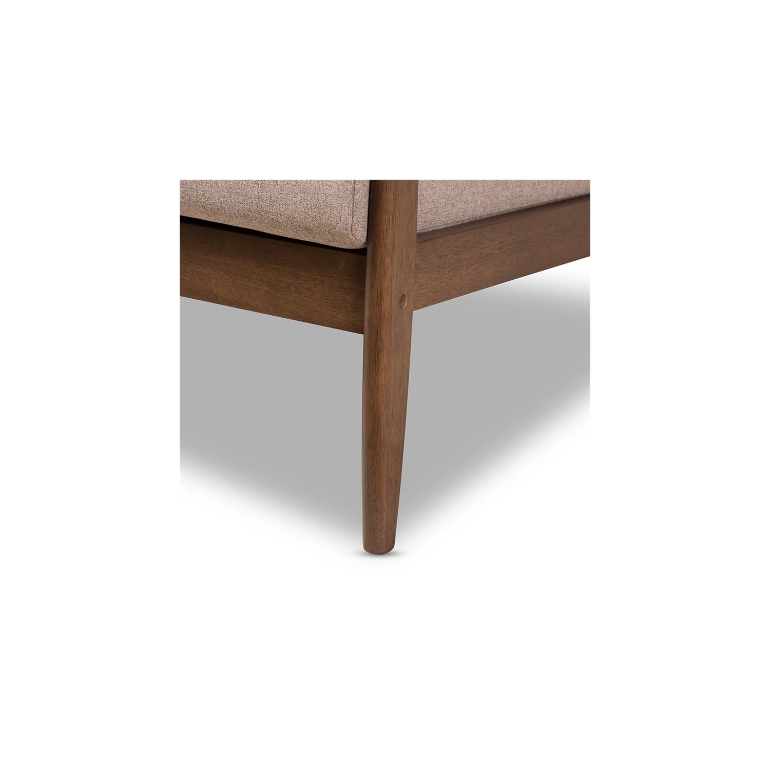 Bowery Hill Fabric Sofa in Light Brown and Walnut Brown