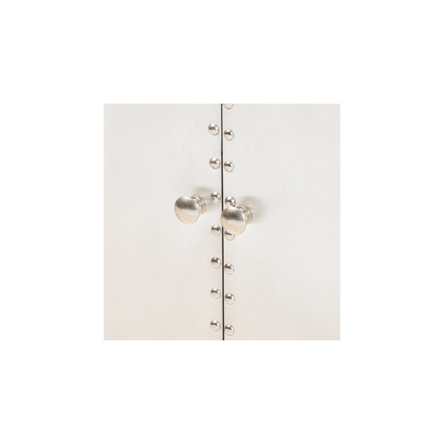 Bowery Hill Silver Metal 2-Door Accent Storage Cabinet