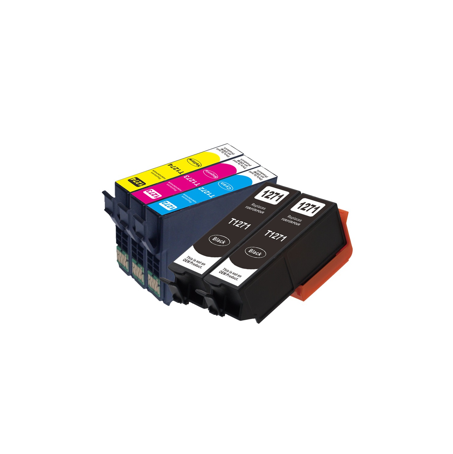 Max Saving - 5 Pack Compatible T127 Ink Cartridge for Epson T127XL, NX530,NX625,WorkForce 54,60,630,633,635,645