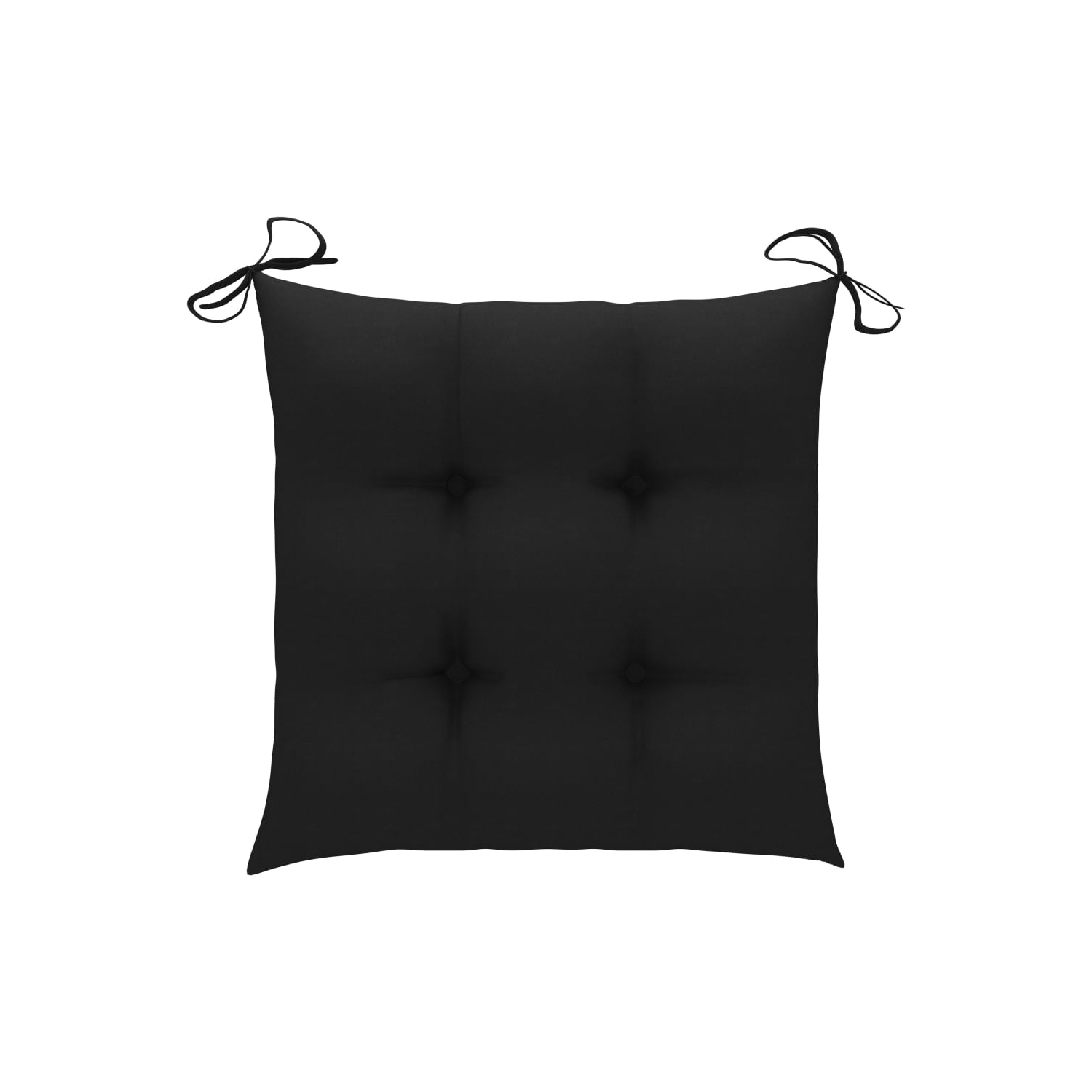 vidaXL Patio Chairs with Black Cushions 6 pcs Solid Teak Wood