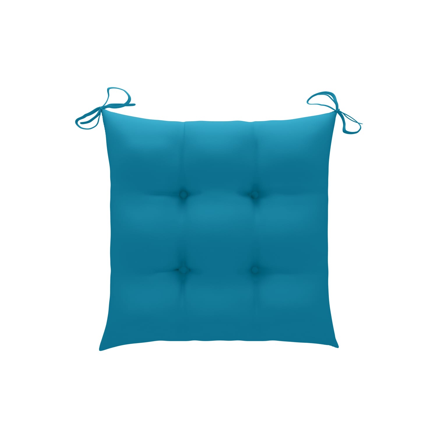 vidaXL Patio Chairs with Light Blue Cushions 6 pcs Solid Teak Wood