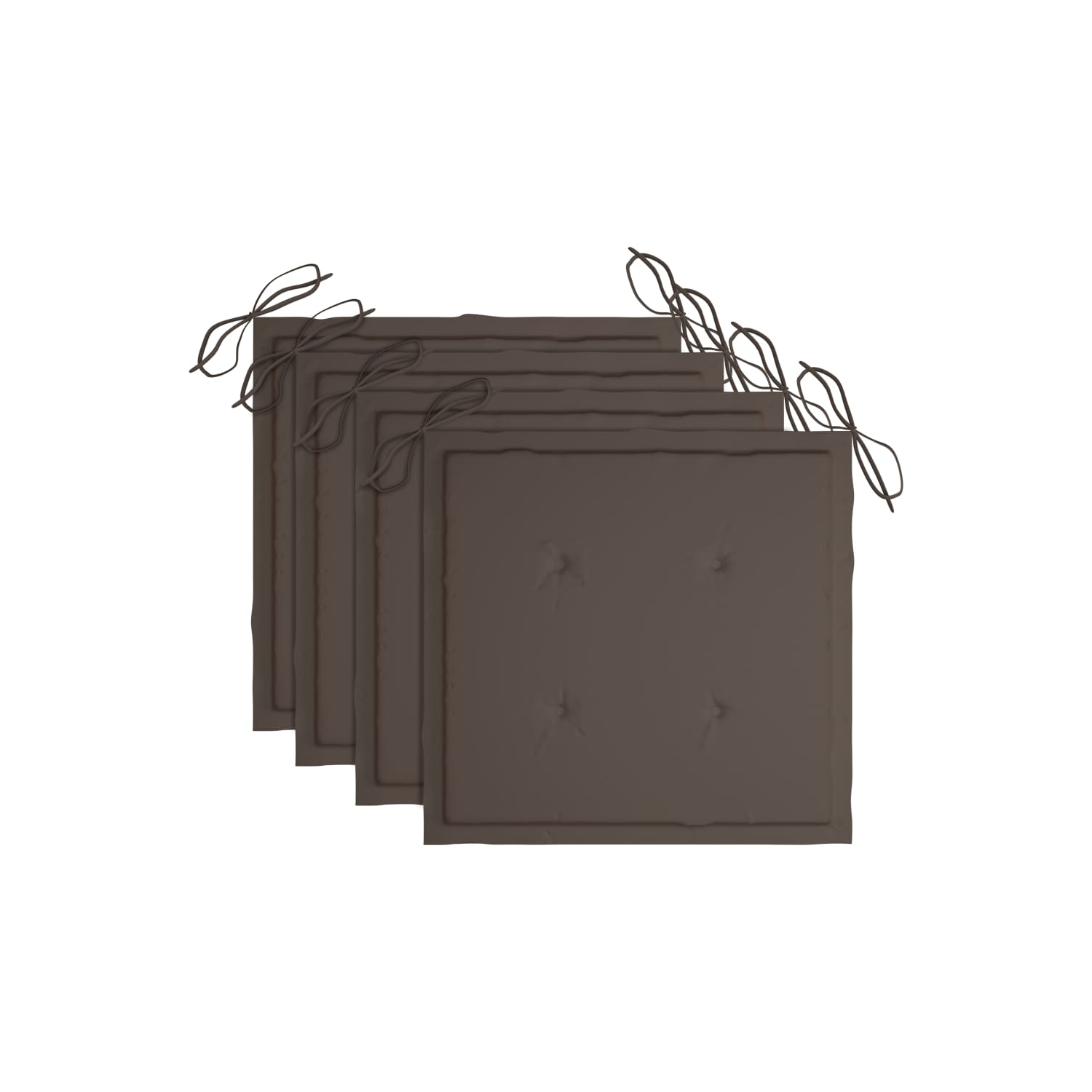 vidaXL Patio Chairs with Taupe Cushions 4 pcs Solid Teak Wood