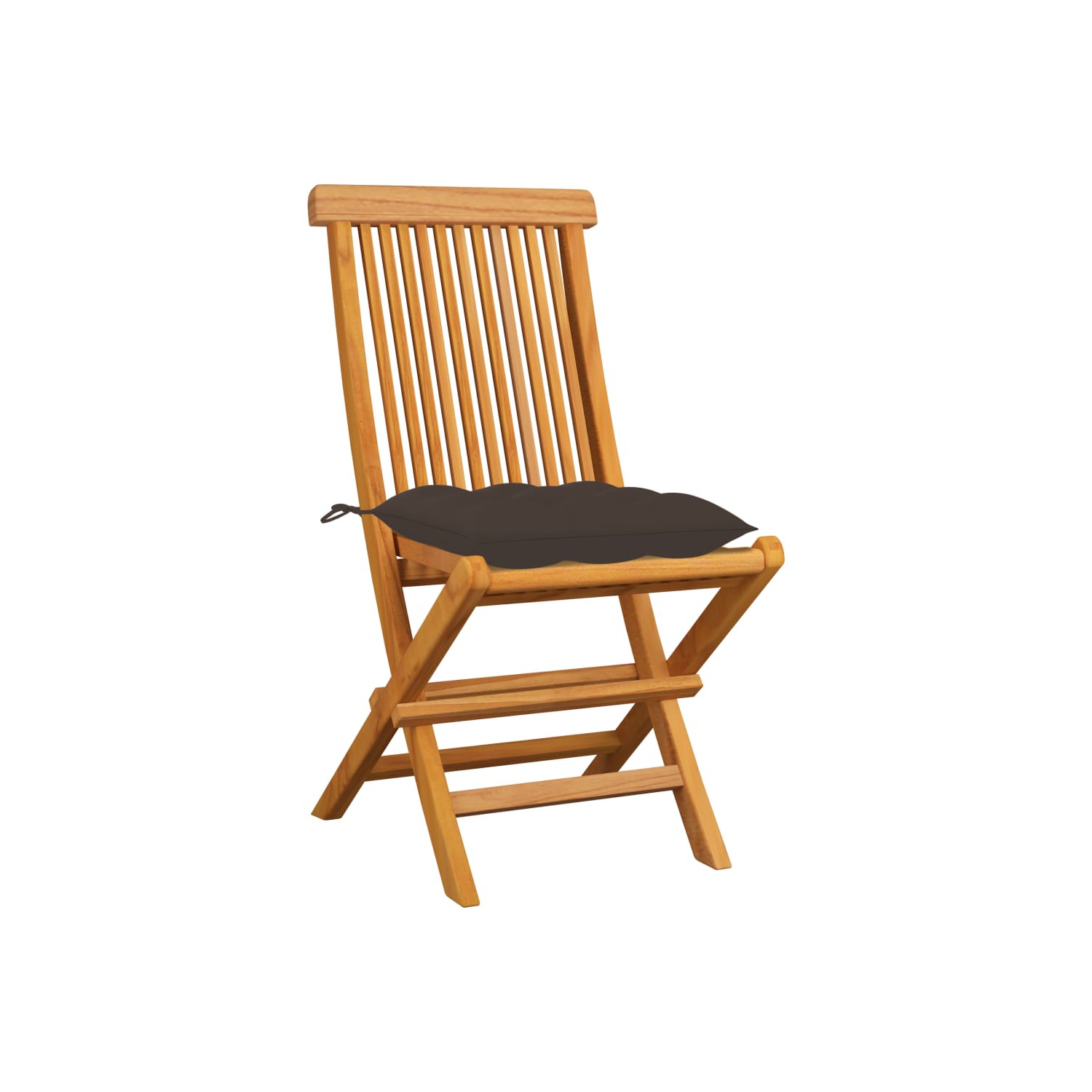 vidaXL Patio Chairs with Taupe Cushions 4 pcs Solid Teak Wood