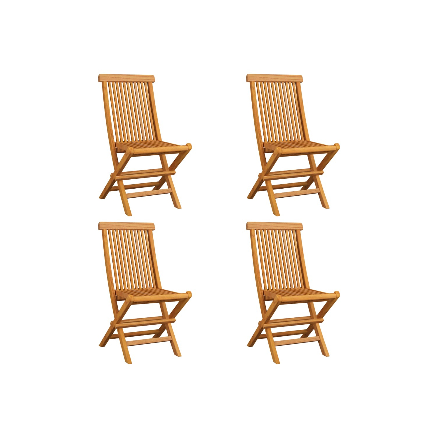 vidaXL Patio Chairs with Taupe Cushions 4 pcs Solid Teak Wood