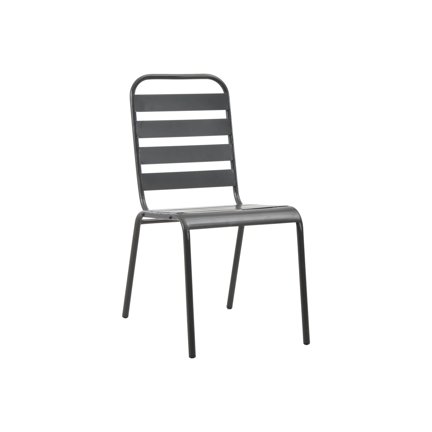 vidaXL Stackable Patio Chairs 2 pcs Steel Gray