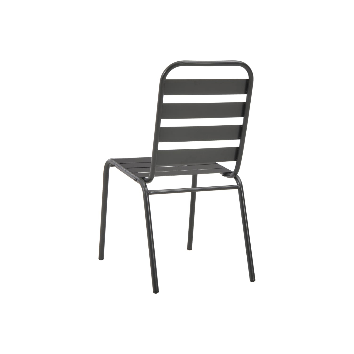 vidaXL Stackable Patio Chairs 2 pcs Steel Gray
