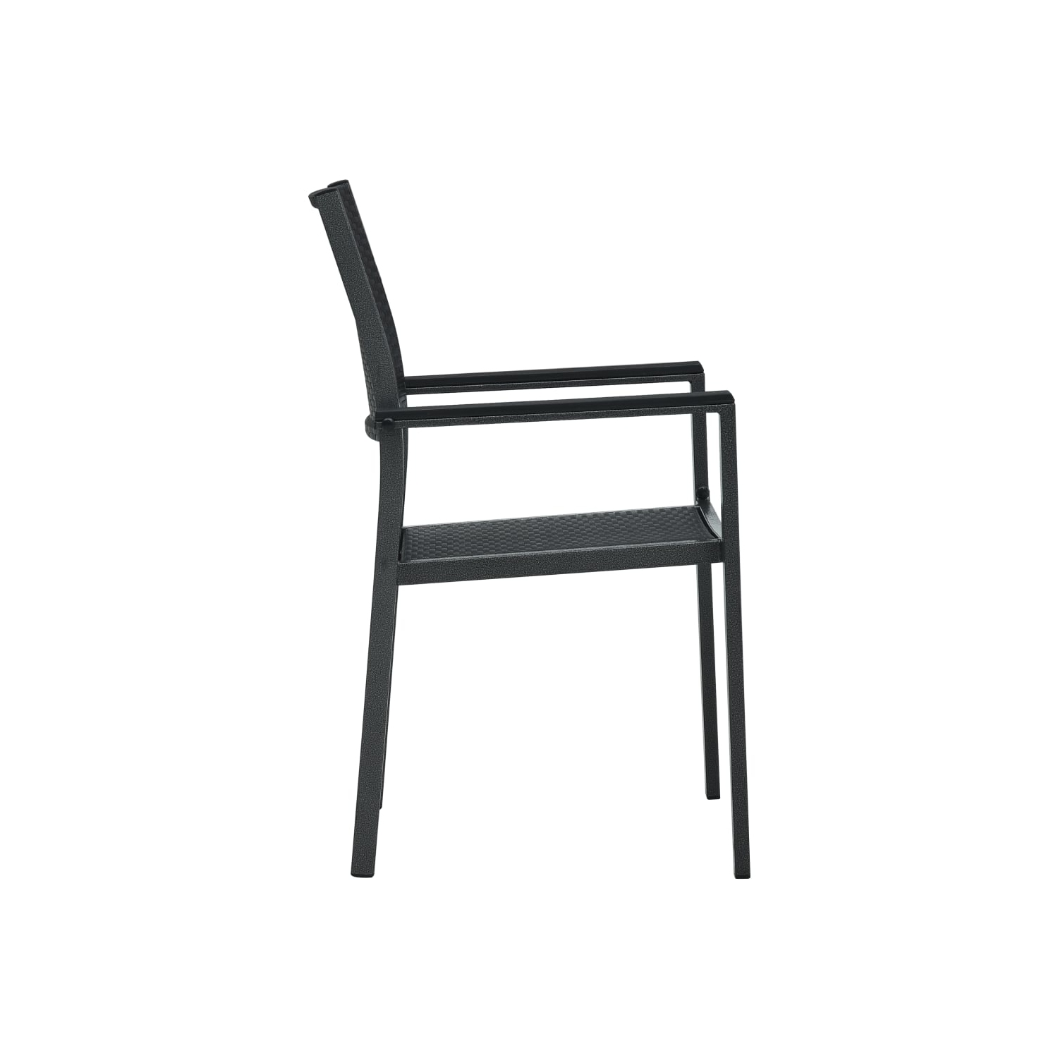 vidaXL Patio Chairs 4 pcs Black Plastic Rattan Look