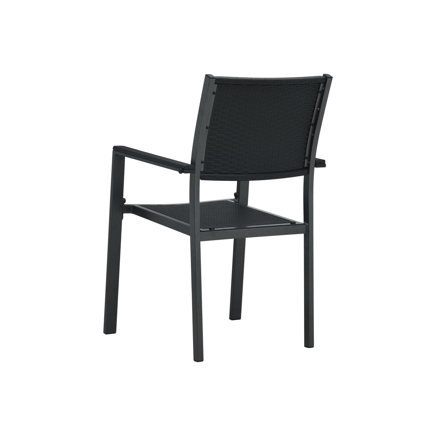 vidaXL Patio Chairs 4 pcs Black Plastic Rattan Look