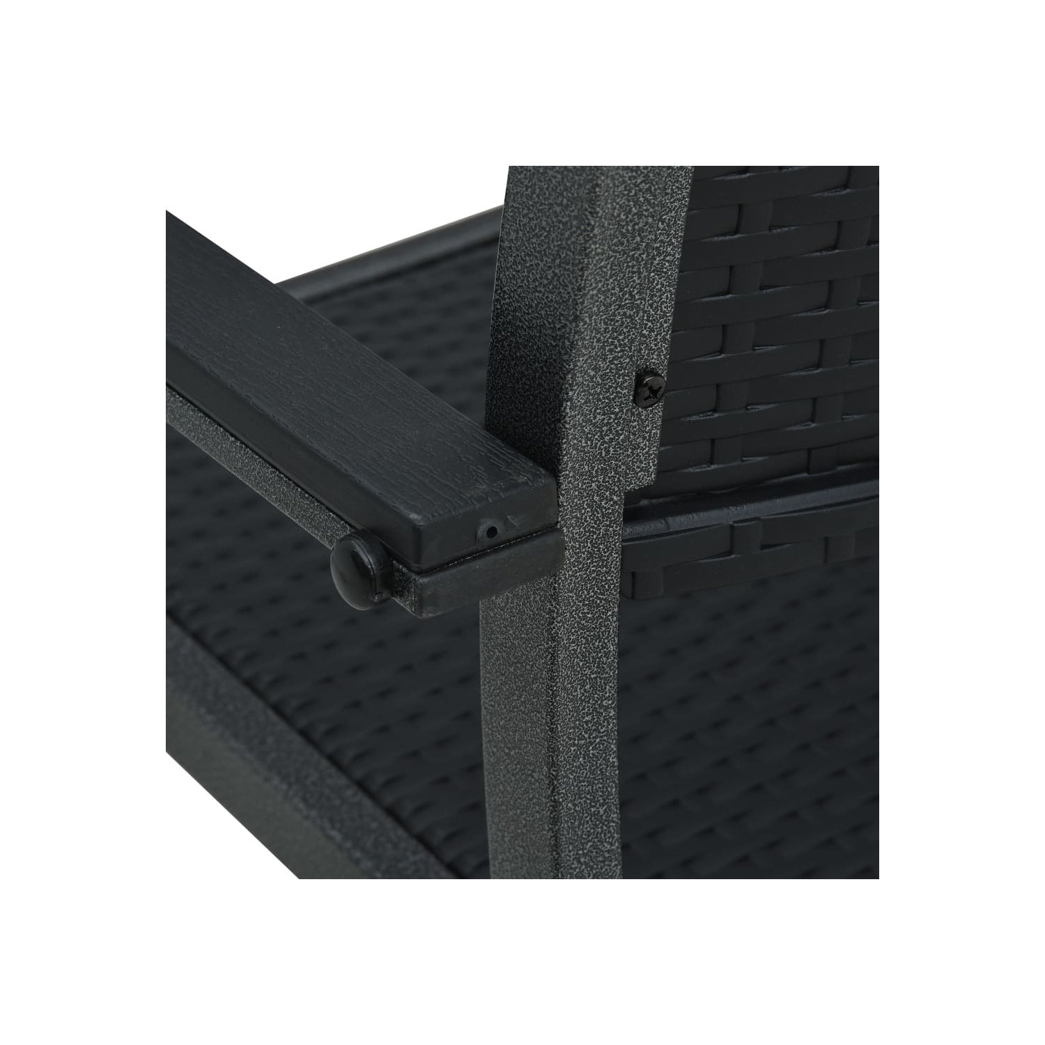 vidaXL Patio Chairs 4 pcs Black Plastic Rattan Look