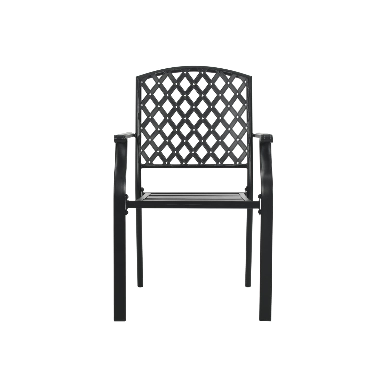 vidaXL Stackable Patio Chairs 2 pcs Steel Black