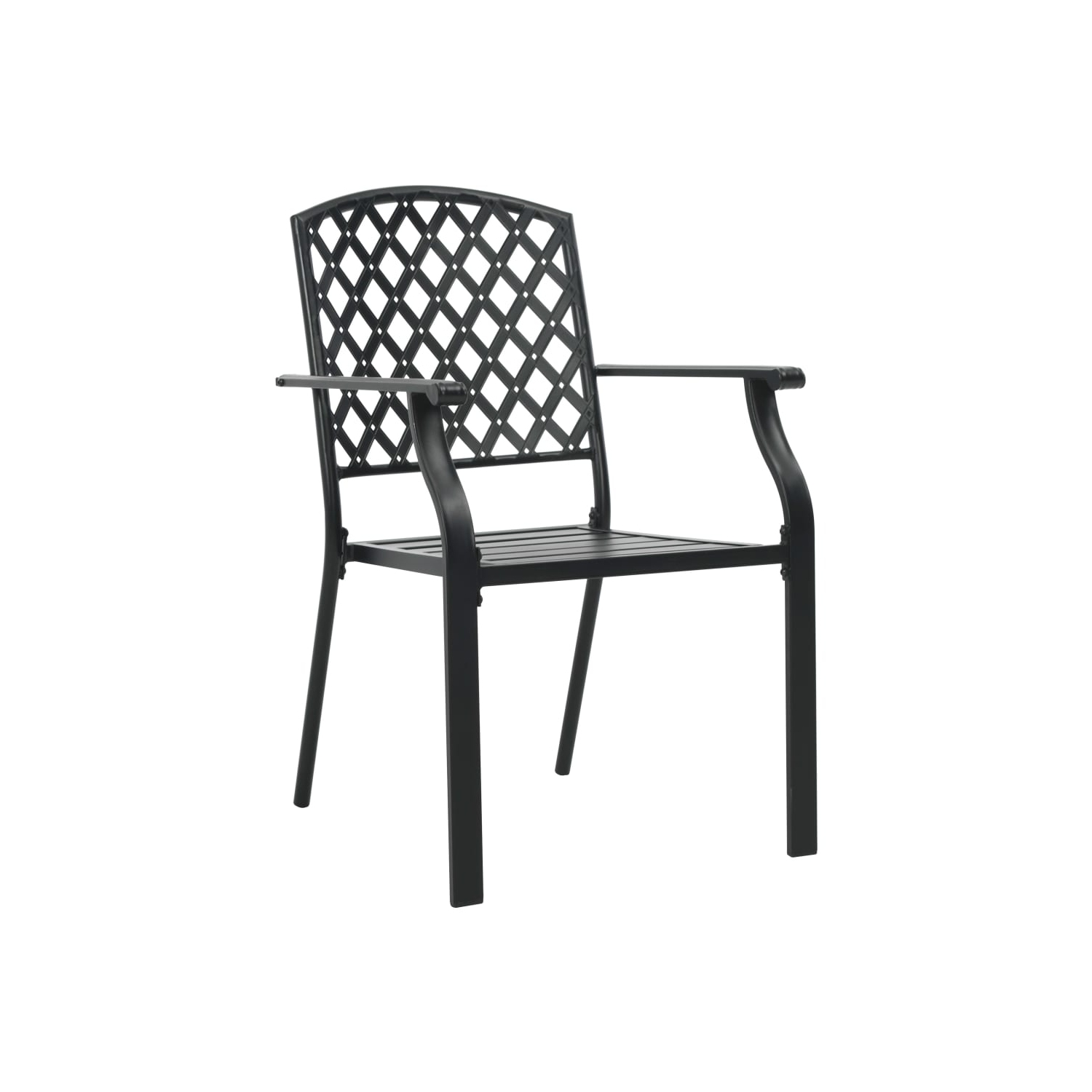 vidaXL Stackable Patio Chairs 2 pcs Steel Black